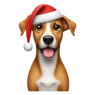 Dog wearing santa hat  sticker