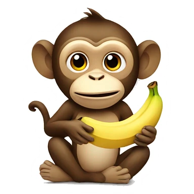 Monkey eating a banana sticker
