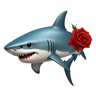 Shark with a top hat and rose sticker