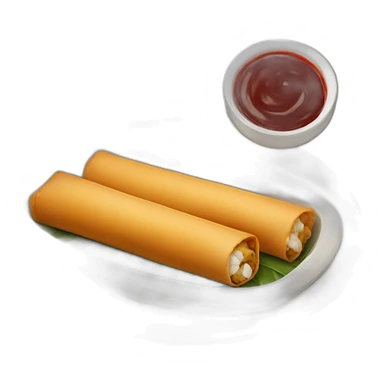 Lumpia and dipping sauce sticker