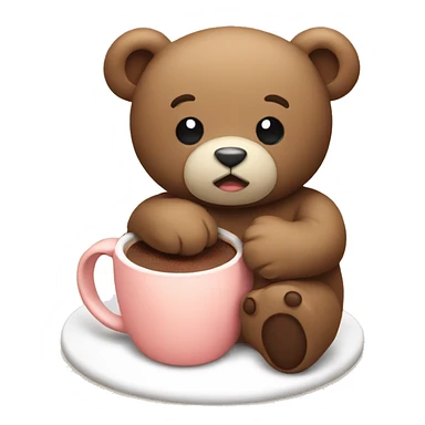 Teddy holding a hot chocolate  sticker