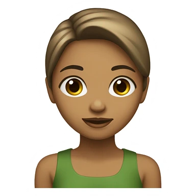 menina criança olhos verdes, cabelo no ombro marrom liso, pele bege claro sticker