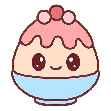 bingsu, cute kawaii style, smiling face, pastel colors sticker