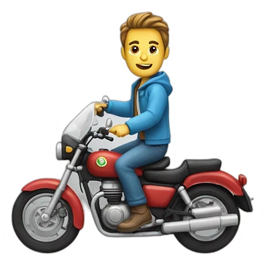 Un homme sur une moto sticker
