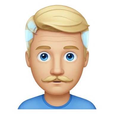 Blonde man with blue eyes and blonde mustache  sticker