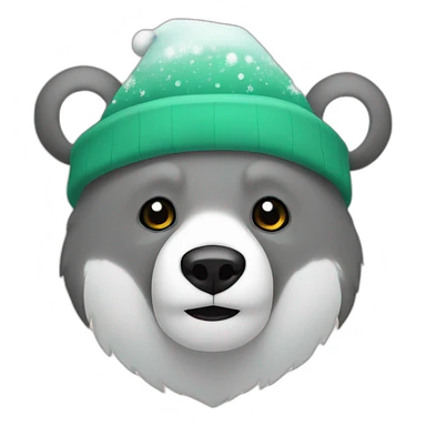 Bear polar Christmas hat sticker