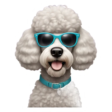 Poodle wearing sunglasses  sticker