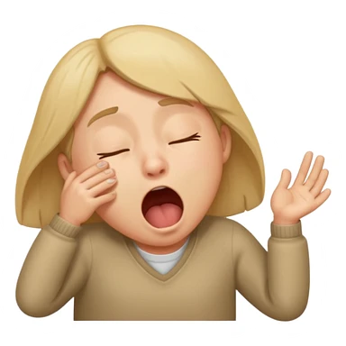 yawning sleepy character sticker