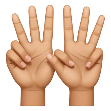 W V as hand signs sticker