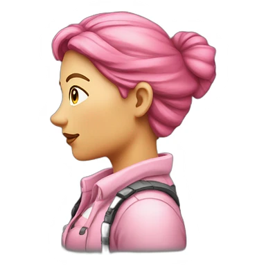 photographe femme rose en profil sticker