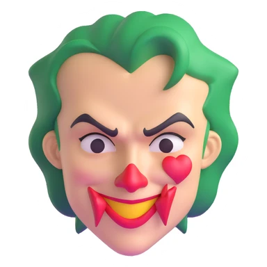heart breaking out of a joker face sticker