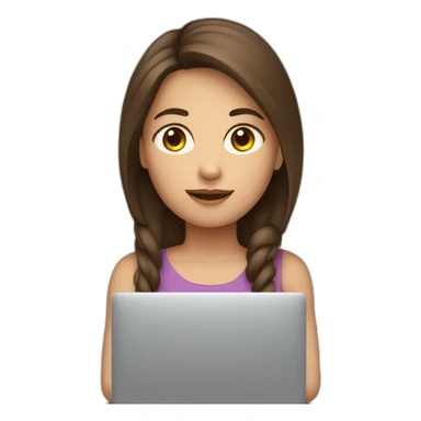 girl with brown hair on computer sticker