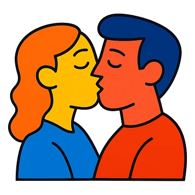 kiss vibrant toon style sticker