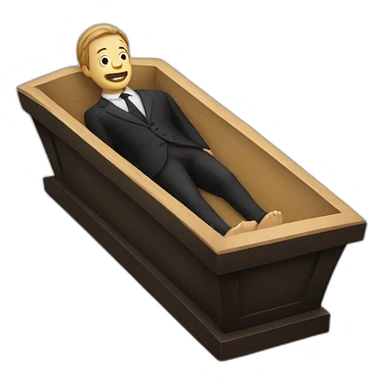 An human in a coffin sticker
