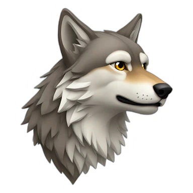 wolf head in profile looking to right sticker