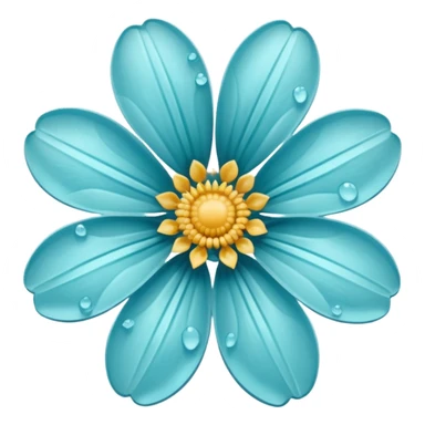 aquamarine flower sticker
