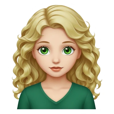 Pretty girl with wavy fair hair and green eyes abd white skin sticker