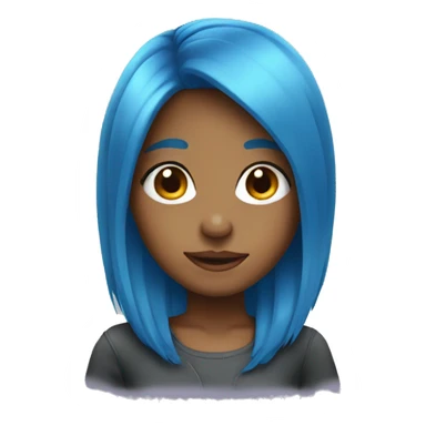 blue haired girl sticker