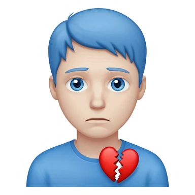 sad man with broken heart sticker