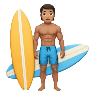 Indo guy dark hair and big muscles pro surfer surfing sticker