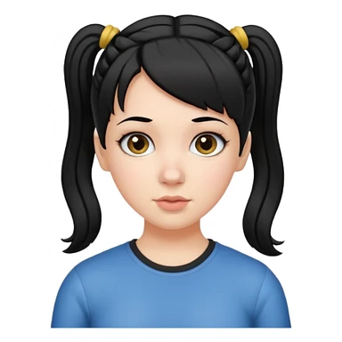 white girl with pig tails haircut black sticker