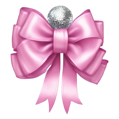 Disco ball light pink bow sticker