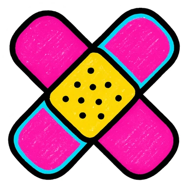 bandage, vibrant and bold, pop colors style sticker