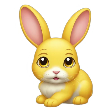 yellow bunny with oval eye catJAM sticker