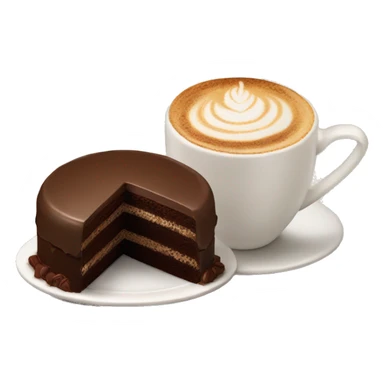 Cappuccino and part of chocolate cake  sticker