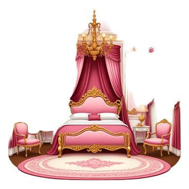 Reddish-pinkish and gold and white romantic vintage aesthetic room sticker