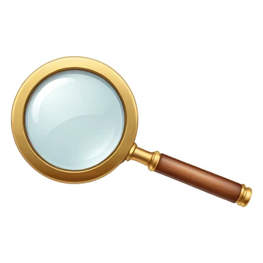 magnifying glass with wooden handle sticker