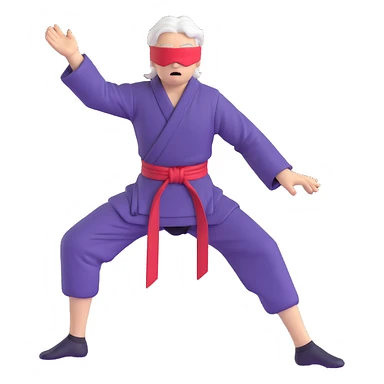 Gojo Satoru from Jujutsu Kaisen, 3D anime style, white hair, blindfold, dynamic pose sticker