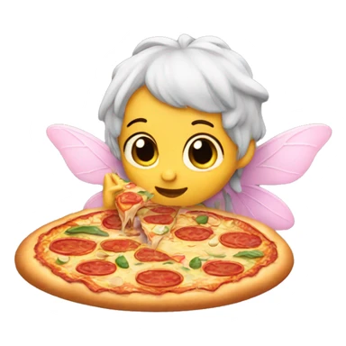 Fairy eating pizza sticker