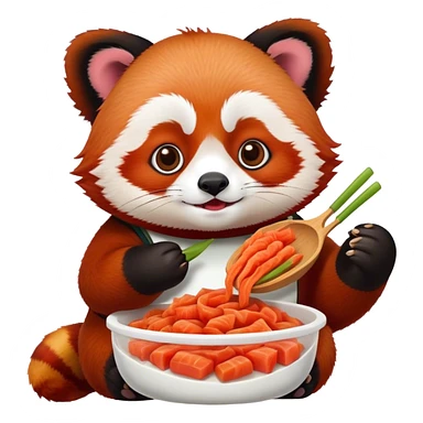 Red panda making kimchi  sticker