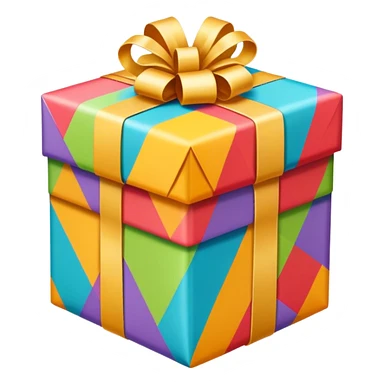 Vertical rectangle gift, front view sticker