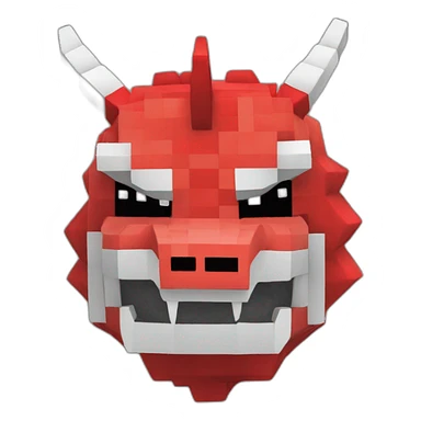Pixelmon Minecraft Head Skin Red dragon sticker