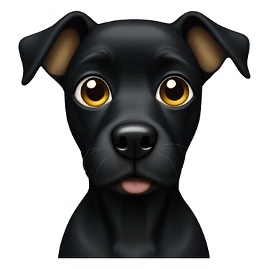 black dog with gold eyebrows sticker