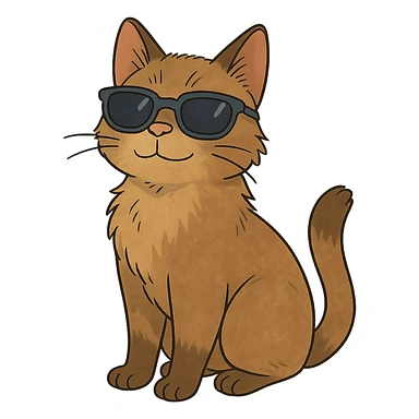 ghibli style cat wearing sunglasses sticker