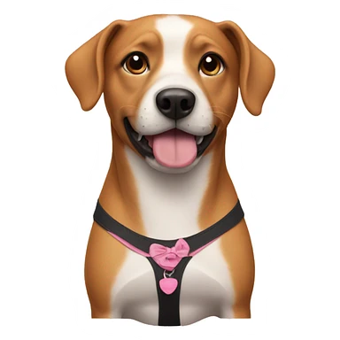 Dog with a bra sticker