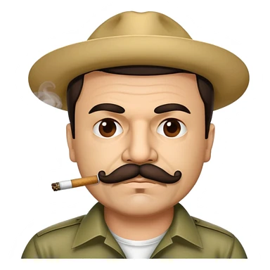El Chapo drug lord with mustache smoking marijuana sticker