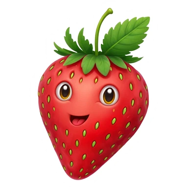 Worm in strawberry emoji sticker