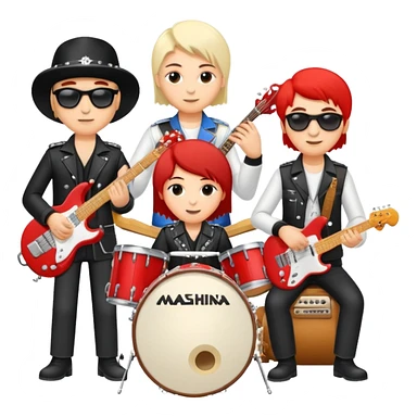 Russian rock band Mashina Vremeni with musicians playing instruments sticker