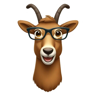 happy smart smiling brown chamois with glasses sticker