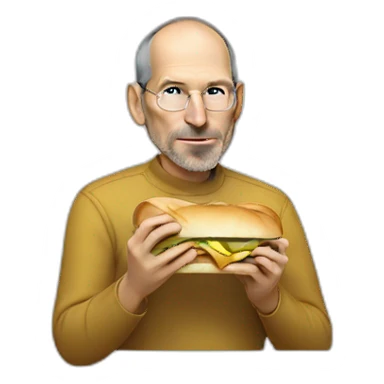 Steve jobs eating sandwich sticker