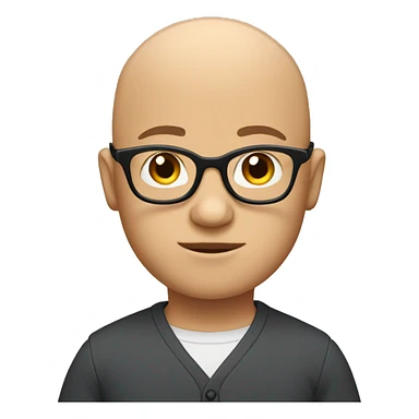 bald boy with glasses shoulder shrug sticker