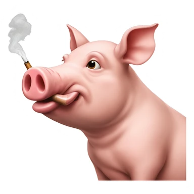 Pig smoking  sticker