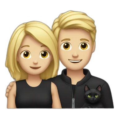 Blonde guy with black cat in arms sticker
