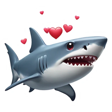 shark with hearts sticker