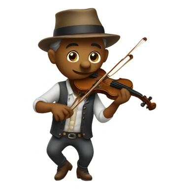 Kricket playing fiddle sticker