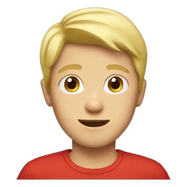 blonde boy in red shirt sticker